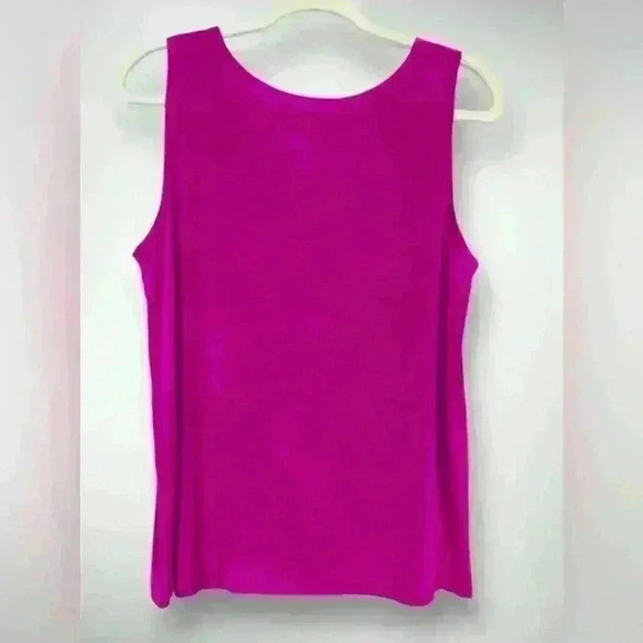 Womens Sleeveless Fuchsia Large Top FLATTERING SMOOTH CONTOUR No Iron - Picture 2 of 8